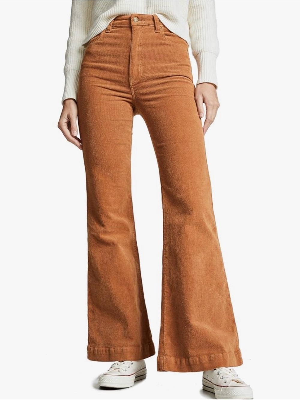 ROLLA'S Eastcoast High-Rise Flare Corduroy Pants in Camel